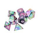 7 Pieces Zinc Alloy D20 D12 D10 D8 D6 D4 Dice with White Number for Dungeons and Dragons MTG RPG 0.62inch