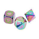 7 Pieces Zinc Alloy D20 D12 D10 D8 D6 D4 Dice with Pink Number for Dungeons and Dragons MTG RPG 0.62inch