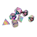 7 Pieces Zinc Alloy D20 D12 D10 D8 D6 D4 Dice with Pink Number for Dungeons and Dragons MTG RPG 0.62inch