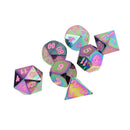 7 Pieces Zinc Alloy D20 D12 D10 D8 D6 D4 Dice with Pink Number for Dungeons and Dragons MTG RPG 0.62inch