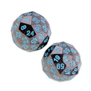 Set of 2 Opaque Zinc Alloy Multi-sided Dices D60 Role Paly Game Toys Blue 0.47inch