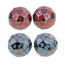 Set of 2 Opaque Zinc Alloy Multi-sided Dices D60 Role Paly Game Toys Blue 0.47inch