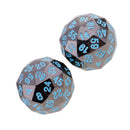 Set of 2 Opaque Zinc Alloy Multi-sided Dices D60 Role Paly Game Toys Blue 0.47inch