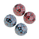 Set of 2 Opaque Zinc Alloy Multi-sided Dices D60 Role Paly Game Toys Blue 0.47inch