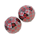 Set of 2 Opaque Zinc Alloy Multi-sided Dices D60 Role Paly Game Toys Red 0.47inch
