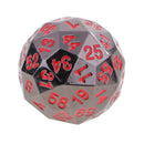 Set of 2 Opaque Zinc Alloy Multi-sided Dices D60 Role Paly Game Toys Red 0.47inch