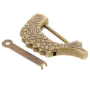 Vintage Retro Padlock Jewelry Box Fish Pattern Lock Home Ornaments