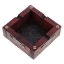 Vintage Wood Ashtray Cigarette Cigar Handmade Tobacco Case 4 Cigarette Rest