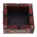 Vintage Wood Ashtray Cigarette Cigar Handmade Tobacco Case 4 Cigarette Rest