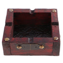 Vintage Wood Ashtray Cigarette Cigar Handmade Tobacco Case 4 Cigarette Rest