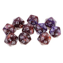 10X D20 Polyhedral Game Dice for RPG Dungeons and Dragons Party Games Purple Coffee Fashion