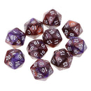 10X D20 Polyhedral Game Dice for RPG Dungeons and Dragons Party Games Purple Coffee Fashion
