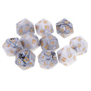 10X D20 Polyhedral Game Dice for RPG Dungeons and Dragons Party Games White Fashion