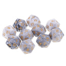 10X D20 Polyhedral Game Dice for RPG Dungeons and Dragons Party Games White Fashion