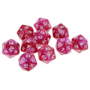10pcs 20 Sided Dice D20 Polyhedral Dice for Dungeons and Dragons Game Role Playing Game Red High quality