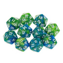10 pieces D20 Polyhedral Game Dice for RPG Dungeons and Dragons Party Games Green Purple Popular