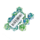 10 pieces D20 Polyhedral Game Dice for RPG Dungeons and Dragons Party Games Green Purple Popular
