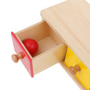 Montessori Educational Toy - Wooden Box Drawer Container w/ Ball Early Learn
