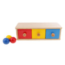 Montessori Educational Toy - Wooden Box Drawer Container w/ Ball Early Learn