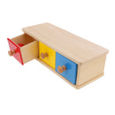 Montessori Educational Toy - Wooden Box Drawer Container w/ Ball Early Learn