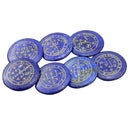 7pcs Natural Blue Lapis Lazuli Set Crystal Polished Engraved Crystal Reiki Symbol Set The Seven Archangels
