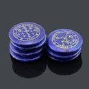 7pcs Natural Blue Lapis Lazuli Set Crystal Polished Engraved Crystal Reiki Symbol Set The Seven Archangels