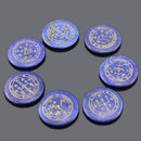 7pcs Natural Blue Lapis Lazuli Set Crystal Polished Engraved Crystal Reiki Symbol Set The Seven Archangels