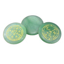 7pcs Natural Green Aventurine Set Crystal Polished Engraved Crystal Reiki Symbol Set The Seven Archangels