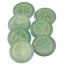 7pcs Natural Green Aventurine Set Crystal Polished Engraved Crystal Reiki Symbol Set The Seven Archangels