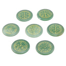 7pcs Natural Green Aventurine Set Crystal Polished Engraved Crystal Reiki Symbol Set The Seven Archangels