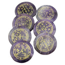7pcs Natural Amethyst Set Crystal Polished Engraved Crystal Reiki Symbol Set The Seven Archangels