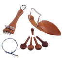 4/4 Violin Parts Accessories Chin Rest Tailpiece Fine Tuner Tuning Peg Tailgut Endpin Strings Kit