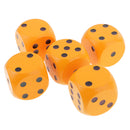 5 Pieces Six Sided Wooden Dice Wood Dices 5cm Set Playing Game Toy Orange