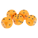 5 Pieces Six Sided Wooden Dice Wood Dices 5cm Set Playing Game Toy Orange