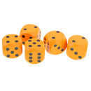 5 Pieces Six Sided Wooden Dice Wood Dices 5cm Set Playing Game Toy Orange