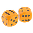 5 Pieces Six Sided Wooden Dice Wood Dices 5cm Set Playing Game Toy Orange