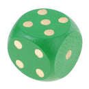 5 Pieces Six Sided Wooden Dice Wood Dices 5cm Set Playing Game Toy Green