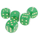 5 Pieces Six Sided Wooden Dice Wood Dices 5cm Set Playing Game Toy Green