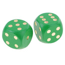 5 Pieces Six Sided Wooden Dice Wood Dices 5cm Set Playing Game Toy Green