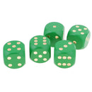 5 Pieces Six Sided Wooden Dice Wood Dices 5cm Set Playing Game Toy Green