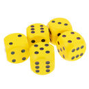 5 Pieces Six Sided Wooden Dice Wood Dices 5cm Set Playing Game Toy Yellow
