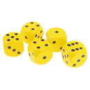 5 Pieces Six Sided Wooden Dice Wood Dices 5cm Set Playing Game Toy Yellow