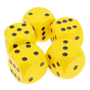 5 Pieces Six Sided Wooden Dice Wood Dices 5cm Set Playing Game Toy Yellow