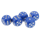5 Pieces Six Sided Wooden Dice Wood Dices 5cm Set Playing Game Toy Blue