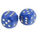5 Pieces Six Sided Wooden Dice Wood Dices 5cm Set Playing Game Toy Blue