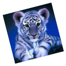 DIY Animals Embroidery 5D Diamond Painting Cross Crafts Stitch with Tools Home Decor Tiger Blue