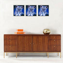 DIY Animals Embroidery 5D Diamond Painting Cross Crafts Stitch with Tools Home Decor Tiger Blue