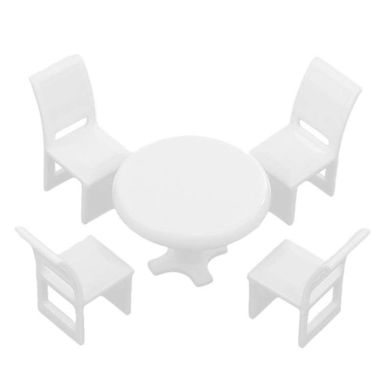1 Set Miniature Kitchen Round Dining Table Chair Model 1:50 Dollhouse Diorama Layout Toys O