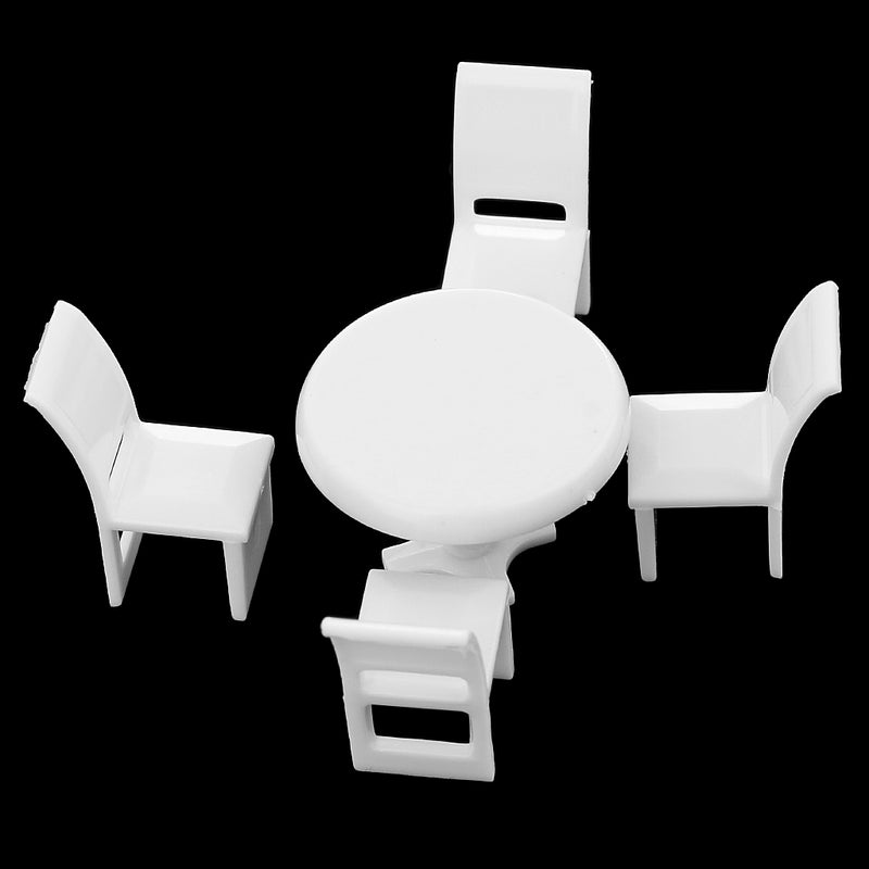 1 Set Miniature Kitchen Round Dining Table Chair Model 1:50 Dollhouse Diorama Layout Toys O