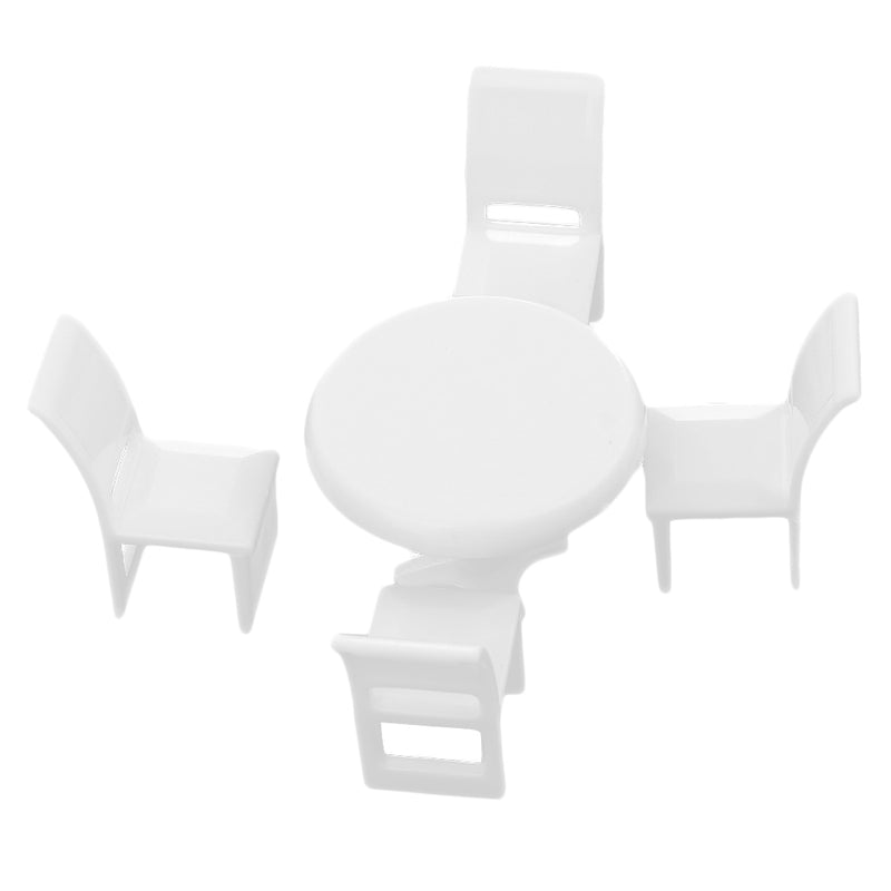 1 Set Miniature Kitchen Round Dining Table Chair Model 1:50 Dollhouse Diorama Layout Toys O